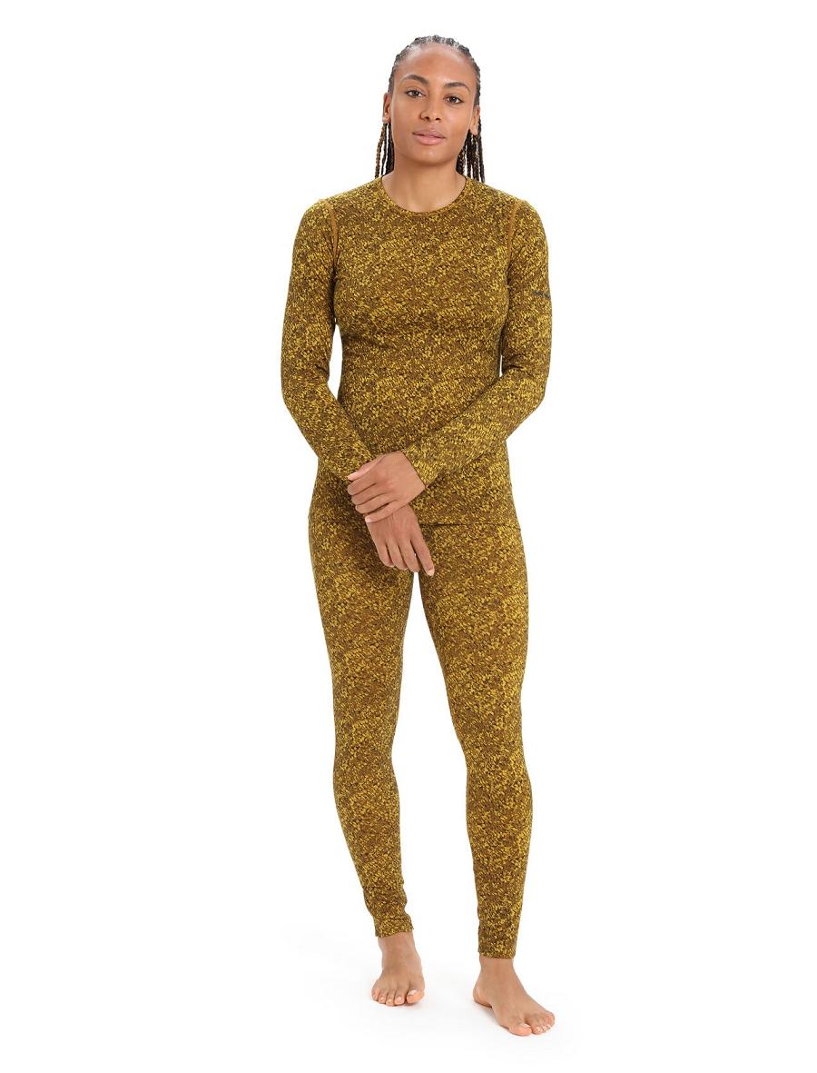 Silent Gold / Clove Women's Icebreaker Merino 200 Oasis Lichen Leggings | USA 1524MQZA